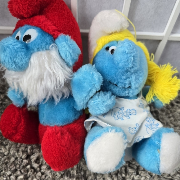 Vintage 1981 Smurfs Plush Toys Lot Of 2 - Picture 8 of 9
